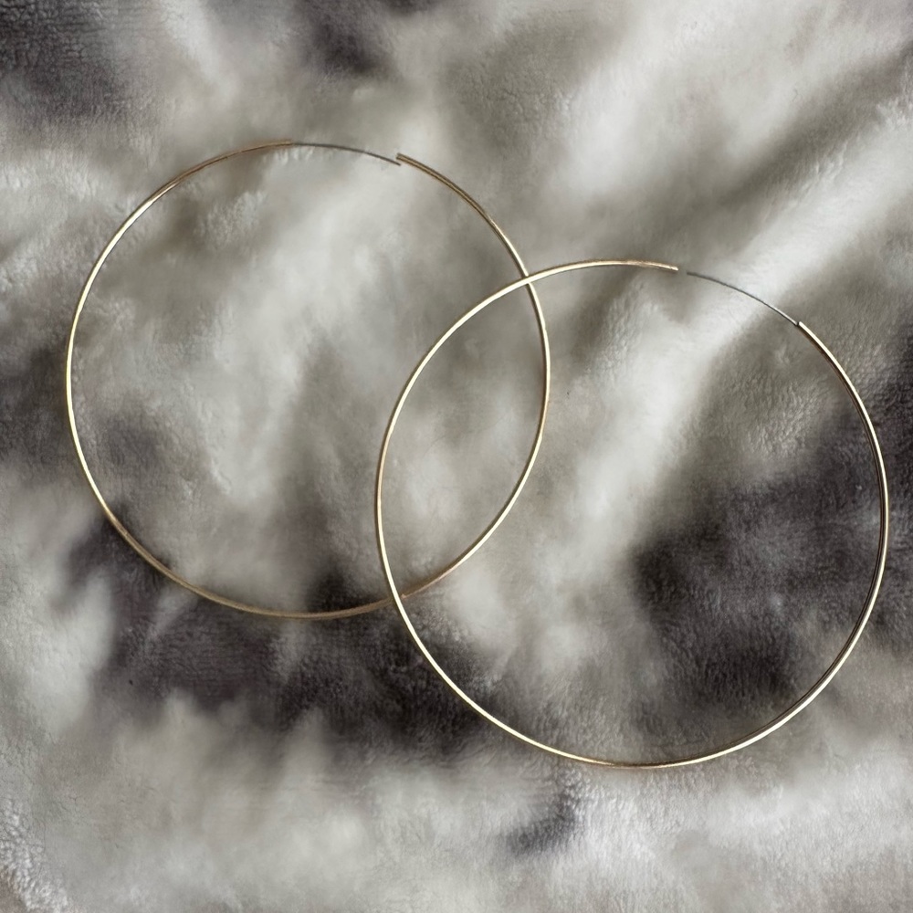 Extra Large Thin Gold Hoop Earrings
